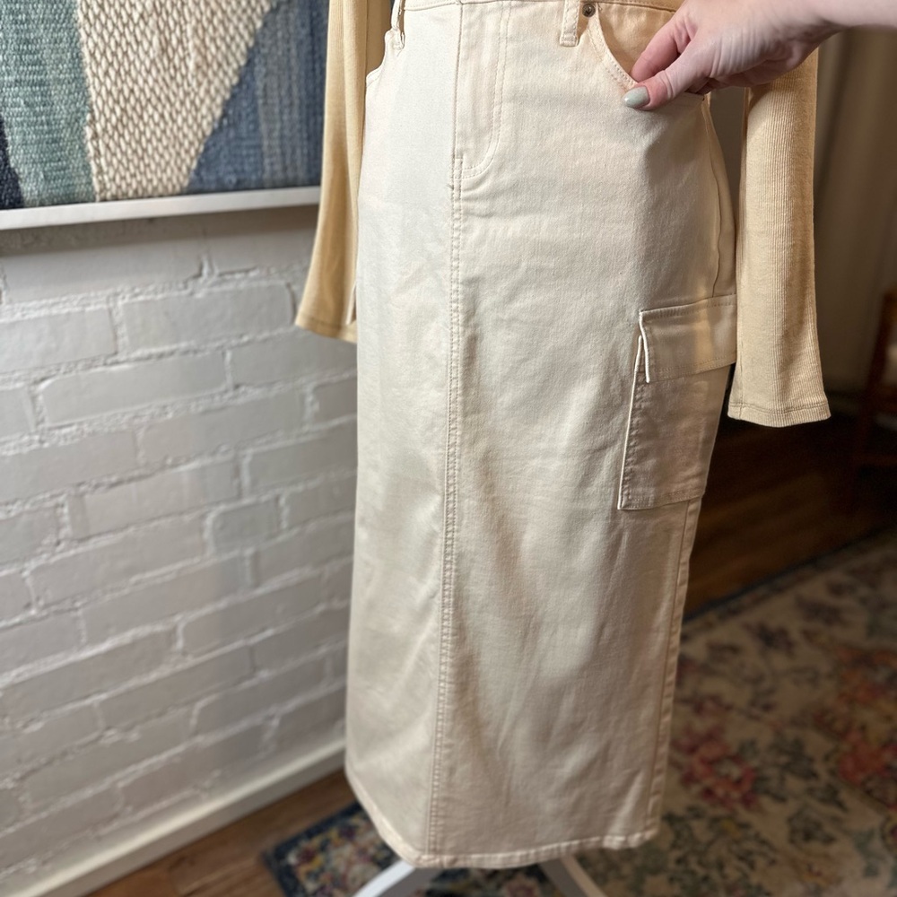 Marc New York Tan Denim Maxi Skirt - Picture 4 of 14